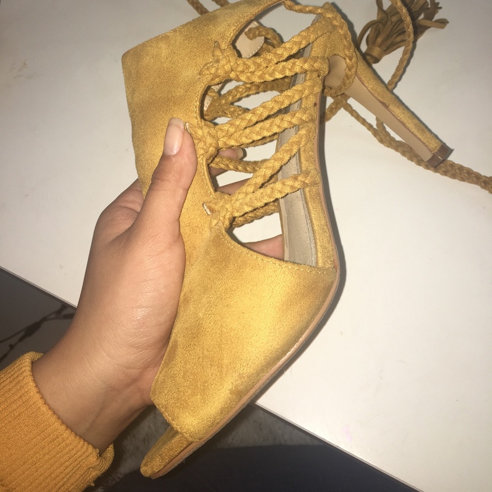 Mustard yellow heels